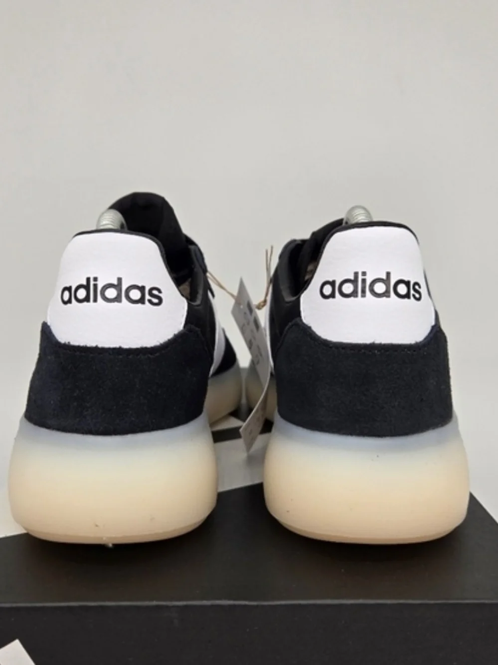 adidas Men’s Black Sneakers with White Three-Stripes